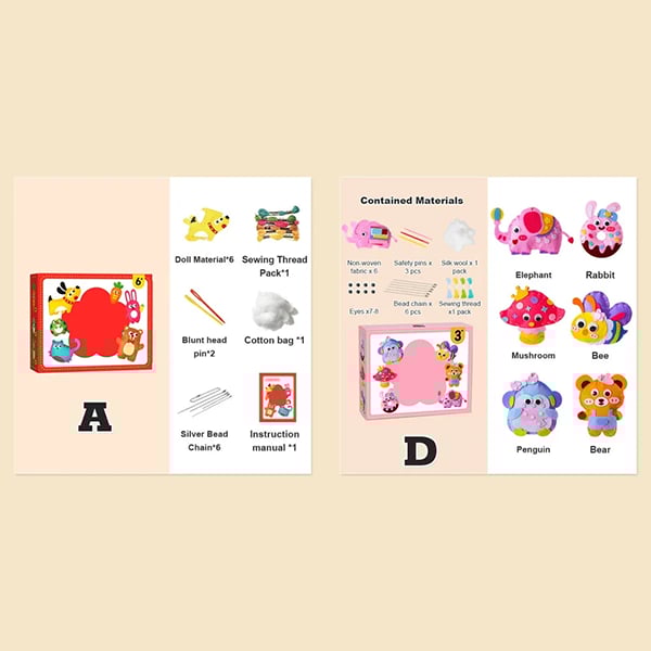 【✨Kézzel készített DIY】🧸DIY varrókészlet gyerekeknek