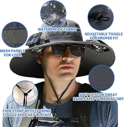 ☀2025 Új ultrakönnyű Solar Fan Sun Hat - Könnyebb, mint egy baseball! ⚾(Csak 11oz)