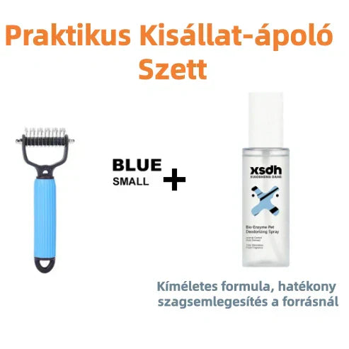 🐾 Gyengéd gubancok és kihullott szőr eltávolítása – Kétoldalas kisállat szőrápoló kefe – Utánvétes ✨