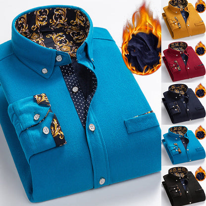 Hot Sale - 49% OFF💥Men's High Quality Corduroy Warm Winter Shirt Thick Fleece