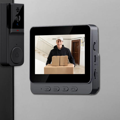 🚨 Vezeték nélküli videós ajtócsengő kamerával: 1080P, 170° látószög, 4,3 hüvelykes képernyő, IPX65 ellenállás, éjjellátó