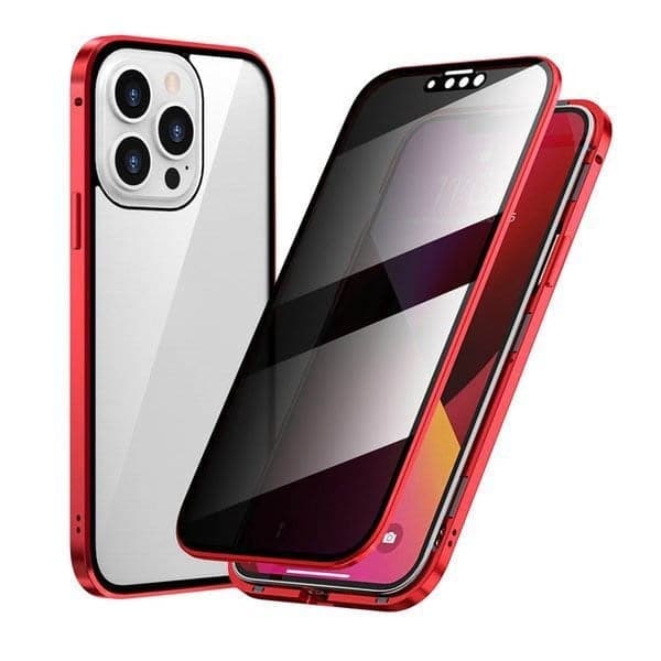 IPhone tok mágneses király Apple Peep Proof kétoldalas üveg fém mágneses védőtok