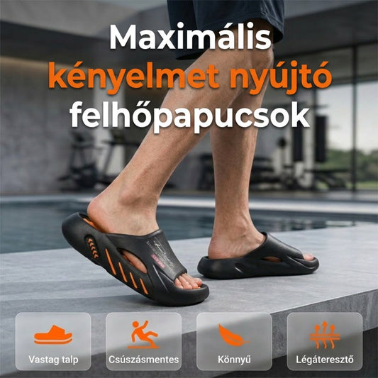 ☁️🌞 2026 Újdonság! Férfi csúszásmentes felhőpapucs 👣 Vastag talpú kényelem, amelyet egész nap élvezni fogsz! 🔥