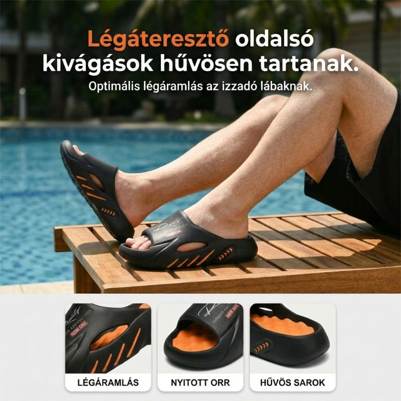 ☁️🌞 2026 Újdonság! Férfi csúszásmentes felhőpapucs 👣 Vastag talpú kényelem, amelyet egész nap élvezni fogsz! 🔥