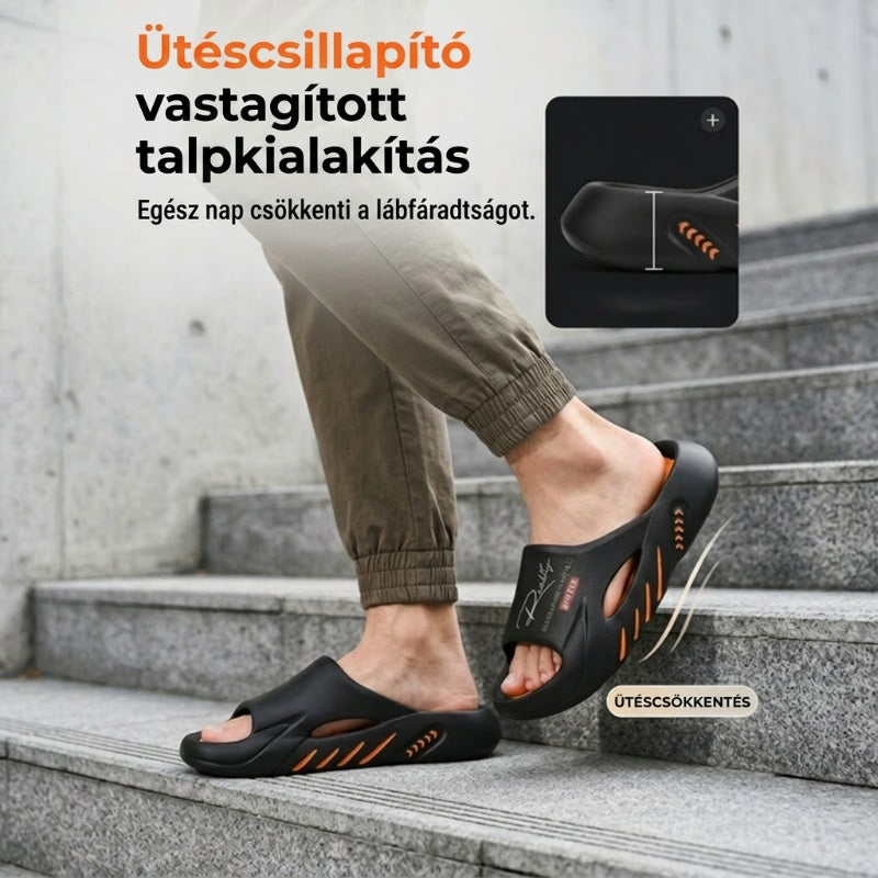 ☁️🌞 2026 Újdonság! Férfi csúszásmentes felhőpapucs 👣 Vastag talpú kényelem, amelyet egész nap élvezni fogsz! 🔥