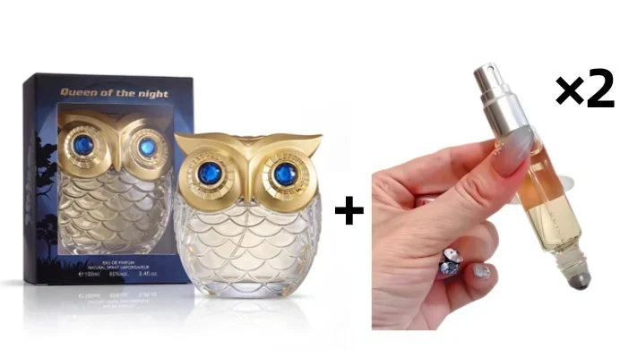 🦉✨ Parfüm egyedi, bagoly alakú üvegben, 100 ml – keleti, virágos és fás illat, kávéval, vaníliával és jázminnal 🌙