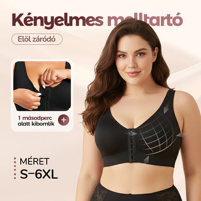 Női merevítő nélküli, elölről záródó melltartó