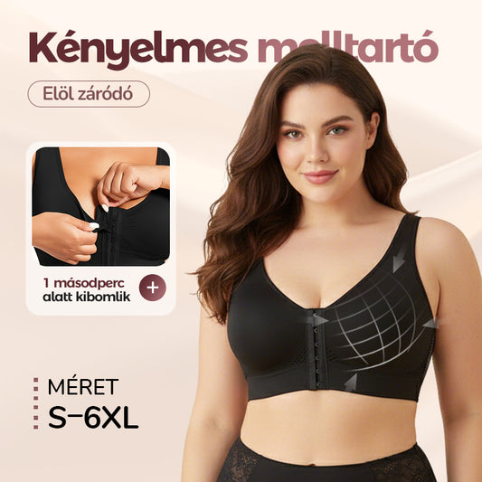 Női merevítő nélküli, elölről záródó melltartó