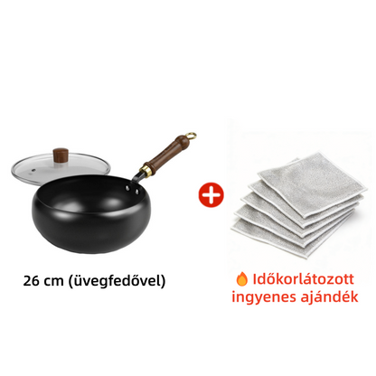 👨‍🍳🍳 Hagyományos vasedény bevonat nélkül | Többgenerációs minőség és funkcionalitás 🍲✨