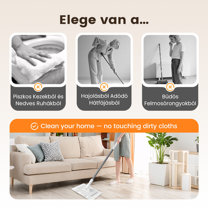 🧹Háztartási poroló felmosó vastagított és megerősített nyéllel