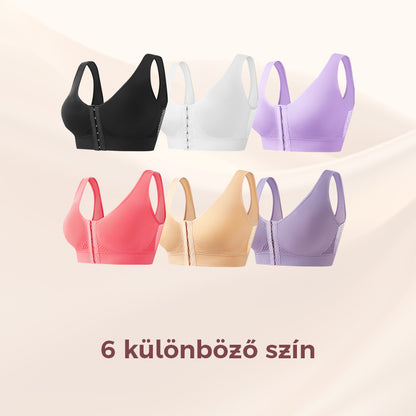 Női merevítő nélküli, elölről záródó melltartó