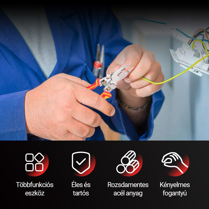 🧰8 az 1-ben vezeték csupaszító feszültség vizsgálóval