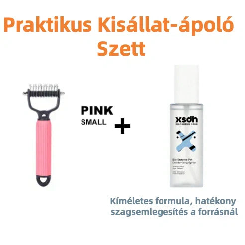 🐾 Gyengéd gubancok és kihullott szőr eltávolítása – Kétoldalas kisállat szőrápoló kefe – Utánvétes ✨