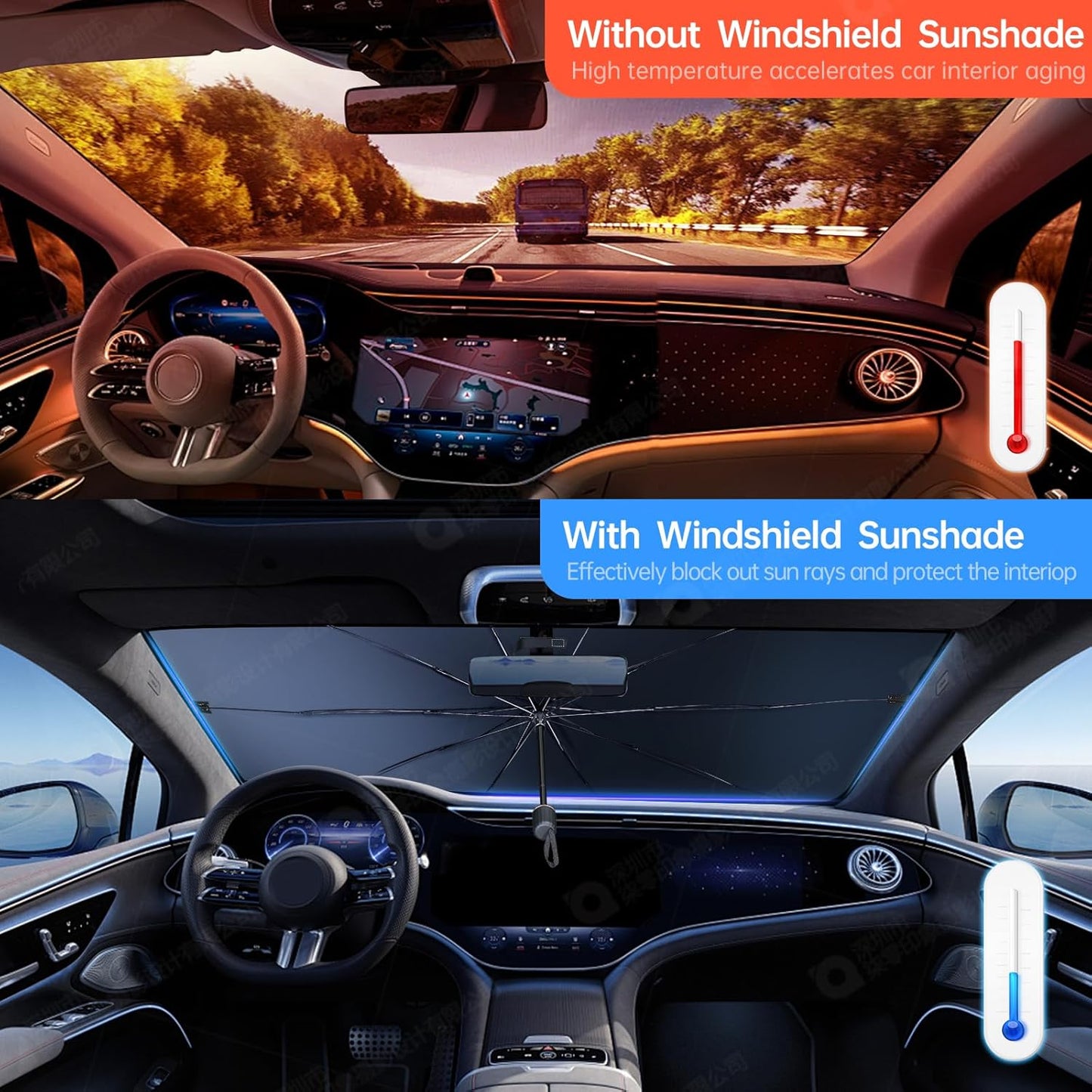 ☂️🚘 Prémium autós napellenző esernyő – Védi autóját a hőségtől és az UV-sugaraktól ☀️