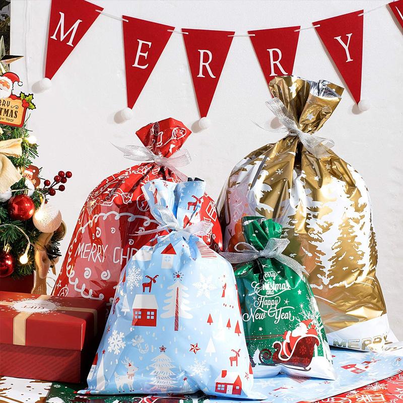 🎅Karácsonyi ajándékzsákok zsinórral (biológiailag lebontható)