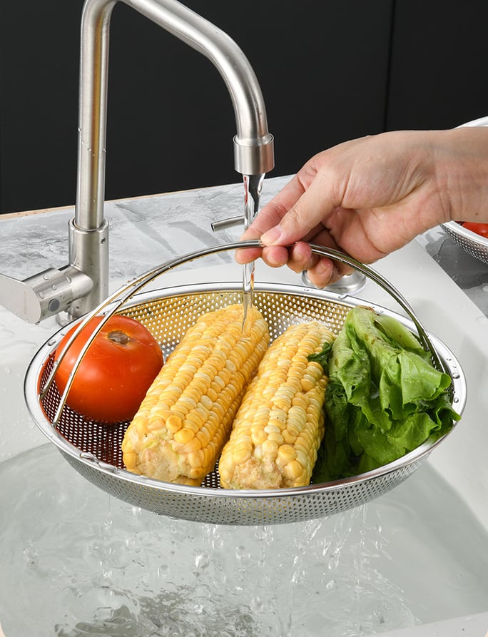 🍳✨ Többfunkciós rozsdamentes acél gőzölő – gőzölés lecsepegtető kosárral
