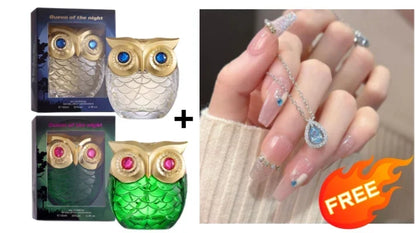 🦉✨ Parfüm egyedi, bagoly alakú üvegben, 100 ml – keleti, virágos és fás illat, kávéval, vaníliával és jázminnal 🌙