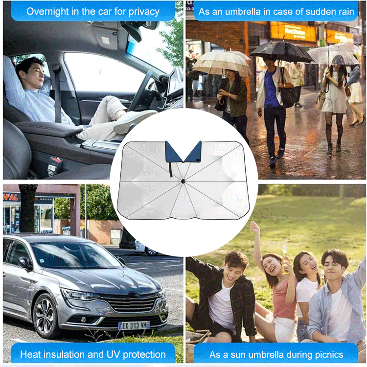 ☀️🚘 Prémium összecsukható autós napellenző – védd autódat a forróságtól és az UV-sugaraktól