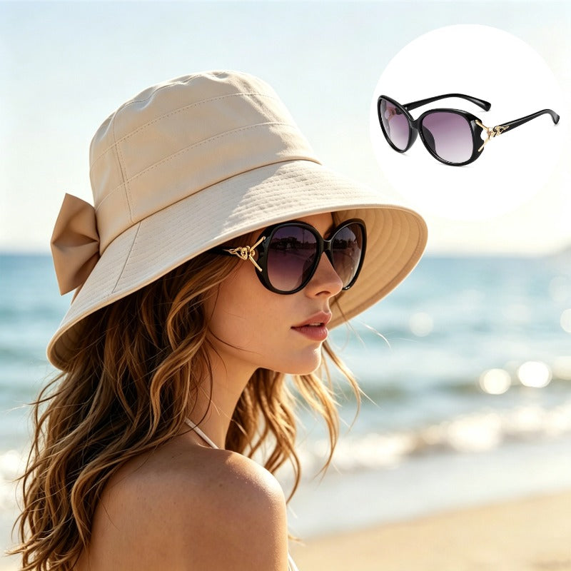 👒Széles karimájú, masnis napvédő kalap nőknek☀️