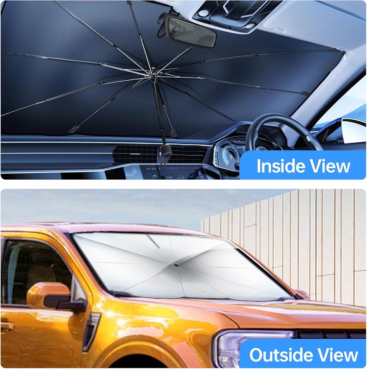 ☂️🚘 Prémium autós napellenző esernyő – Védi autóját a hőségtől és az UV-sugaraktól ☀️