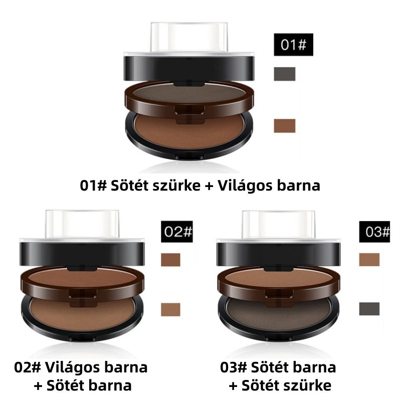【1+1 ingyen】💄 Professzionális szemöldökbélyegző készlet – Kétárnyalatú púderrel a tökéletes ívekért