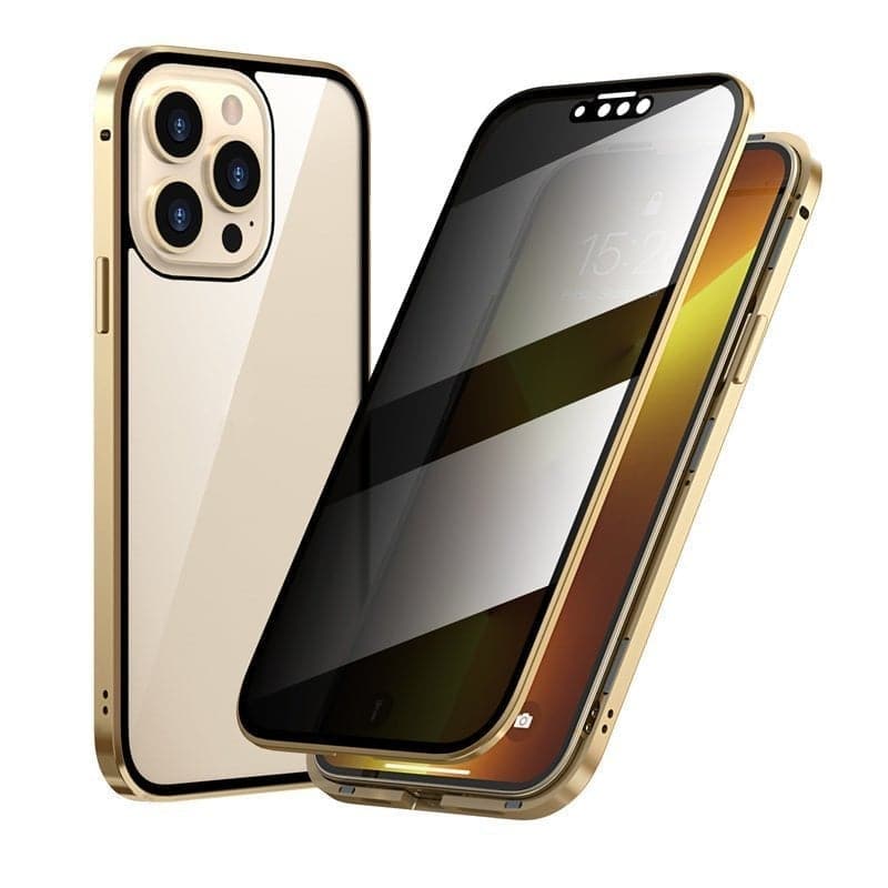 IPhone tok mágneses király Apple Peep Proof kétoldalas üveg fém mágneses védőtok