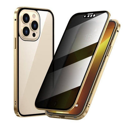 IPhone tok mágneses király Apple Peep Proof kétoldalas üveg fém mágneses védőtok