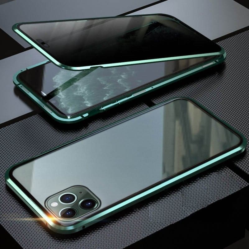 IPhone tok mágneses király Apple Peep Proof kétoldalas üveg fém mágneses védőtok