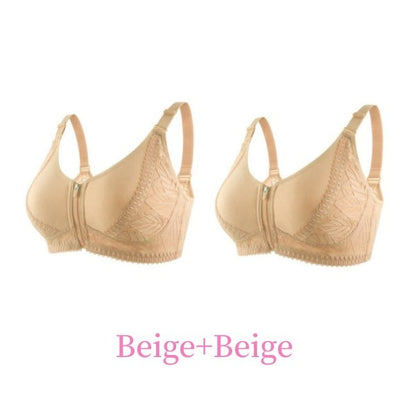 💗✨ Elöl záródó, plusz méretű női melltartó – kényelmes, könnyen felvehető és mindennapi viseletre is kényelmes