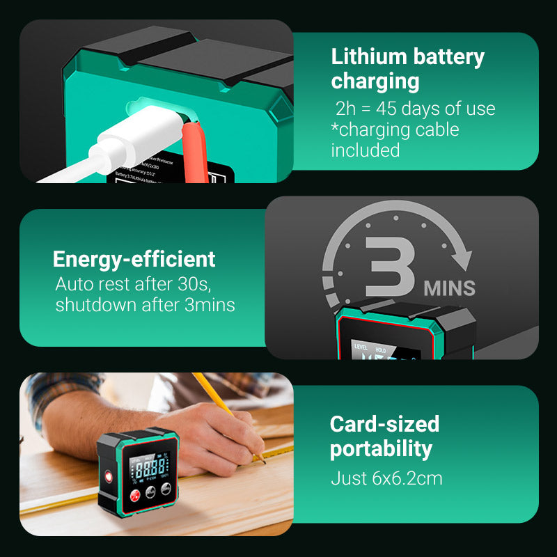 🔥 Mágneses Digitális Szögmérő Elektronikus Lézerrel 🧰📐