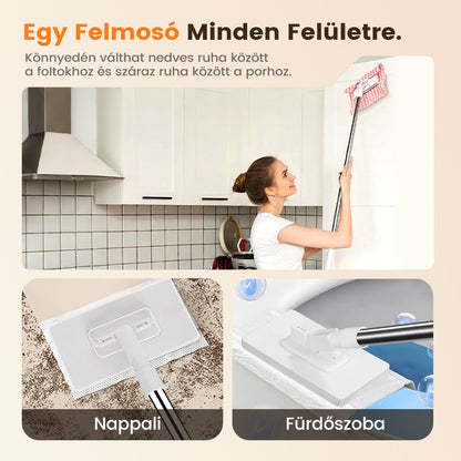 ⚡ Poroló seprű 4 mosható kendővel – gyors tisztítás! 🏠✨