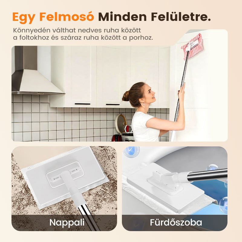 🧹Háztartási poroló felmosó vastagított és megerősített nyéllel