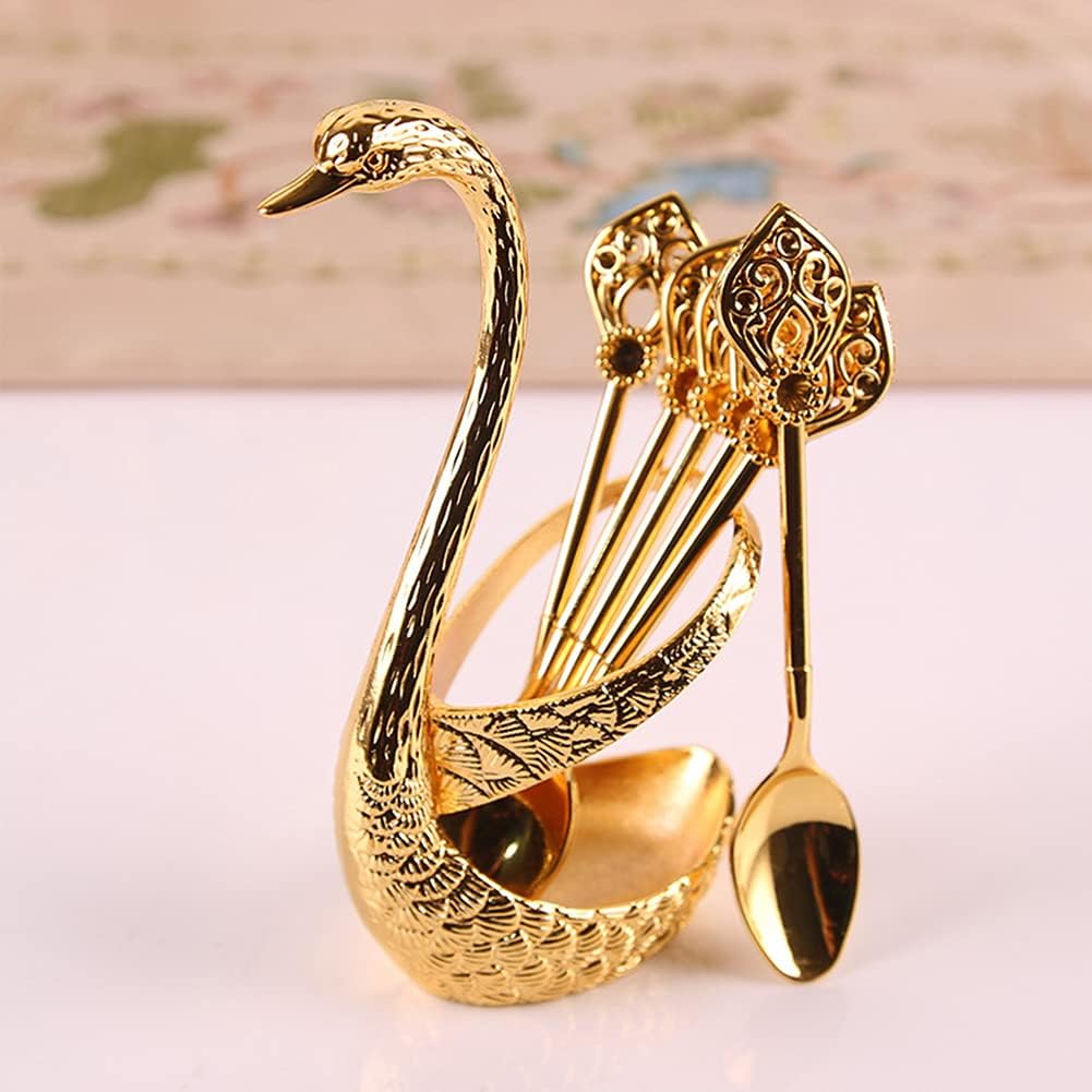 🦢✨☕ Kreatív hattyú mintás kávékavargó kanál szett (6 kanál)