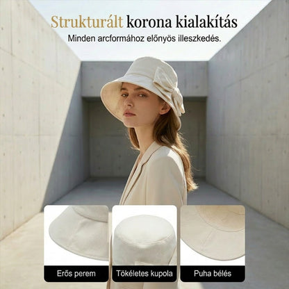 👒Széles karimájú, masnis napvédő kalap nőknek☀️
