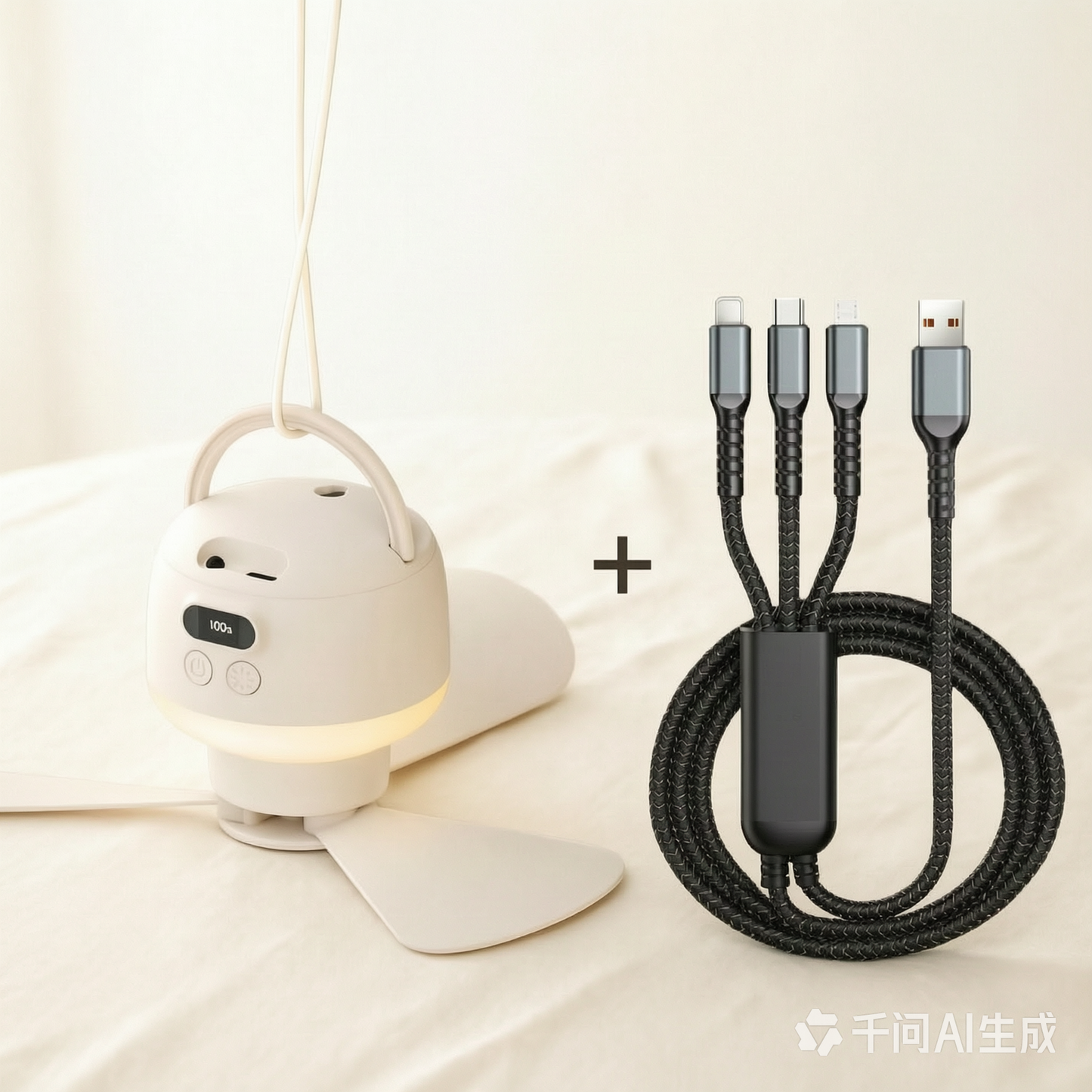 💨💡 Hordozható USB-s LED mennyezeti ventilátor – Hűsítés és világítás bárhol ❄️