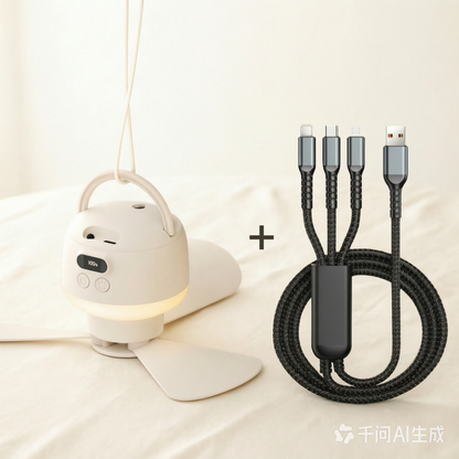 💨💡 Hordozható USB-s LED mennyezeti ventilátor – Hűsítés és világítás bárhol ❄️
