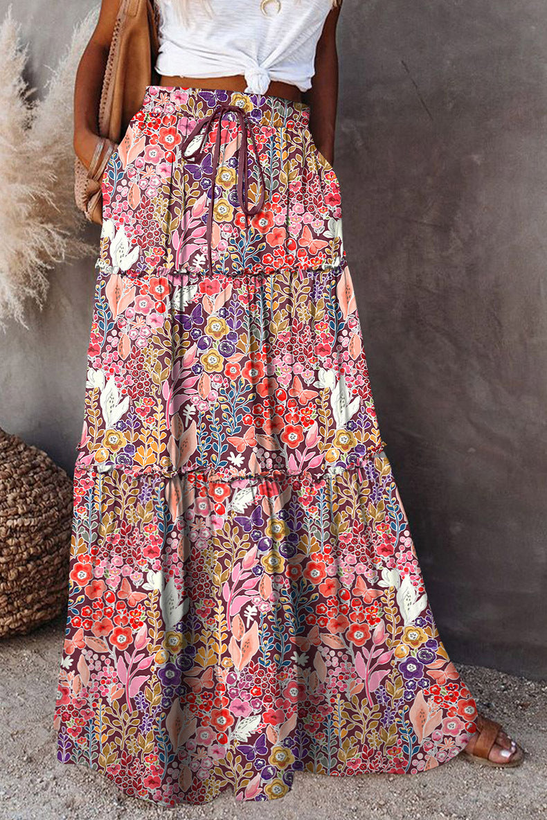 Boho Casual Maxi szoknya zsebekkel