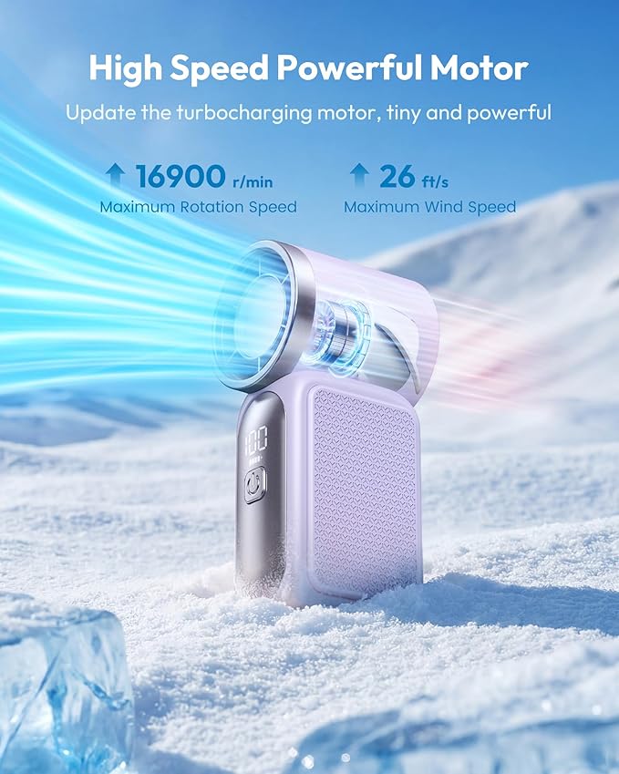 ❄️ Győzze le könnyedén a hőséget – Mini kézi ventilátor LED kijelzővel és 6 sebességgel – Utánvétes 💨😍