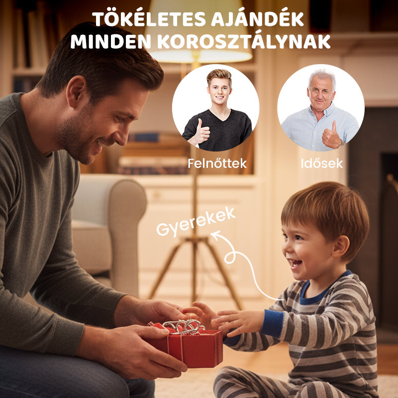 🧠Oktatási fém játék — kilenc összekapcsolt gyűrű👧👦