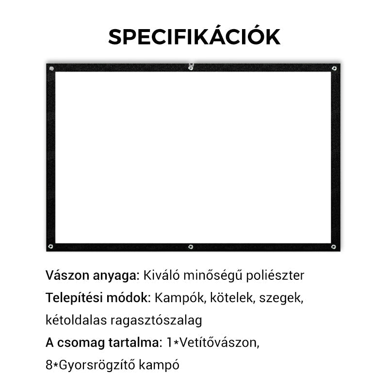 🎬 Összecsukható tükröződésmentes képernyő