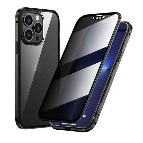 IPhone tok mágneses király Apple Peep Proof kétoldalas üveg fém mágneses védőtok