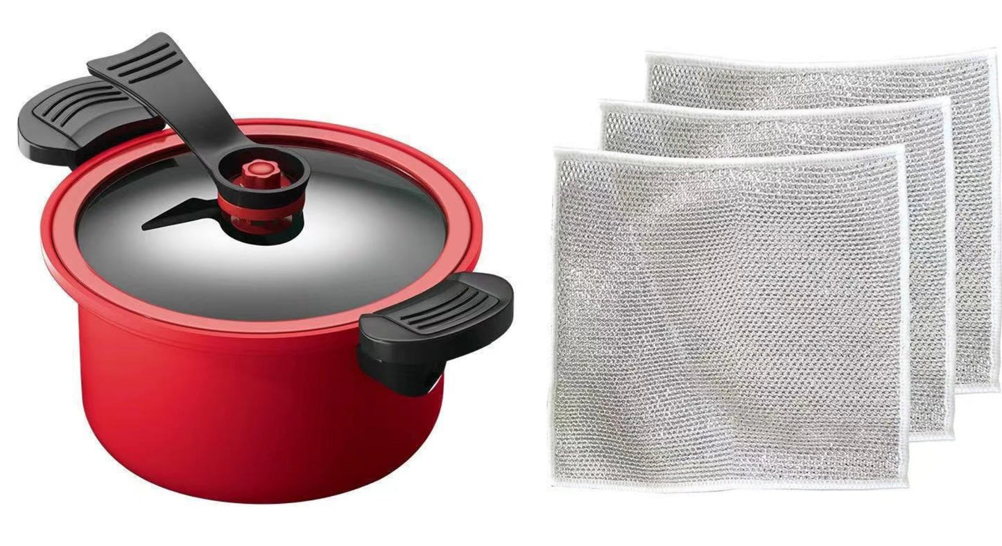 🫕Nagy űrtartalmú öntöttvas edény, alacsony nyomáson történő lassú főzéshez tervezve