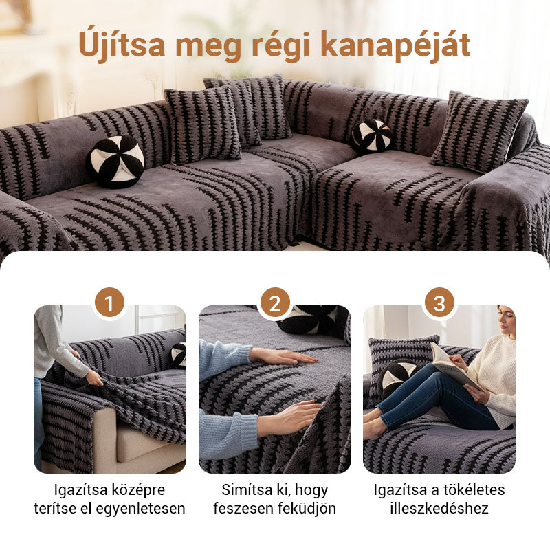 🛋️Vastag, csúszásmentes kanapé takaró, tökéletes a kényelmes őszi és téli hónapokhoz.