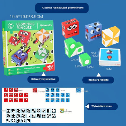 🧩 5D Puzzle Oktatási Arcok Változó Családi Játék