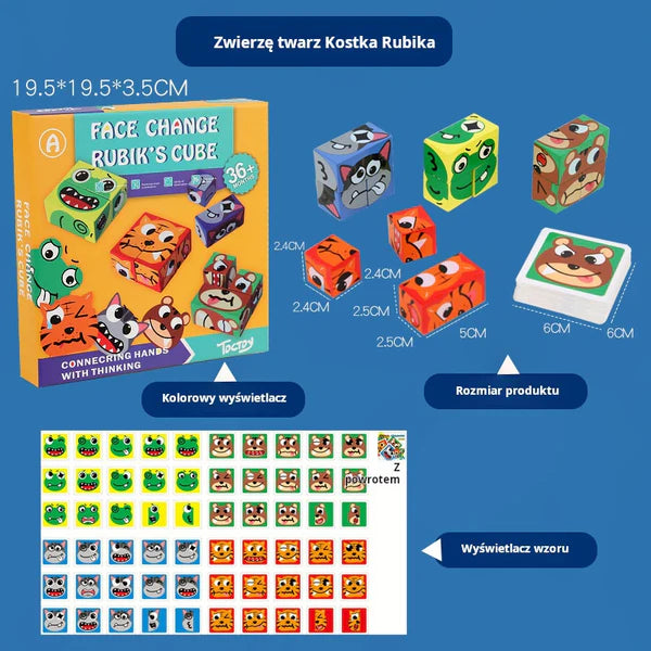 🧩 5D Puzzle Oktatási Arcok Változó Családi Játék