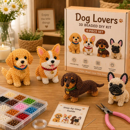 🧵 3D gyöngyfűző állatfigura készlet – lépésről lépésre, otthoni dekor – Utánvét 🧠✨