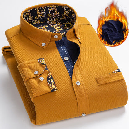 Hot Sale - 49% OFF💥Men's High Quality Corduroy Warm Winter Shirt Thick Fleece