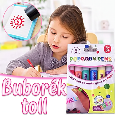🎨🍿 6 db DIY puffadó popcorn toll: Hőre 3D hatású ✨🎁