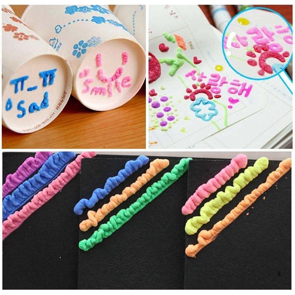 🎨🍿 6 db DIY puffadó popcorn toll: Hőre 3D hatású ✨🎁