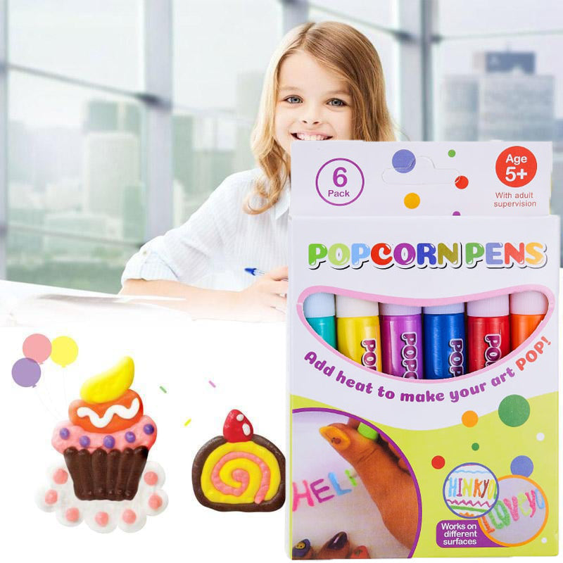 🎨🍿 6 db DIY puffadó popcorn toll: Hőre 3D hatású ✨🎁